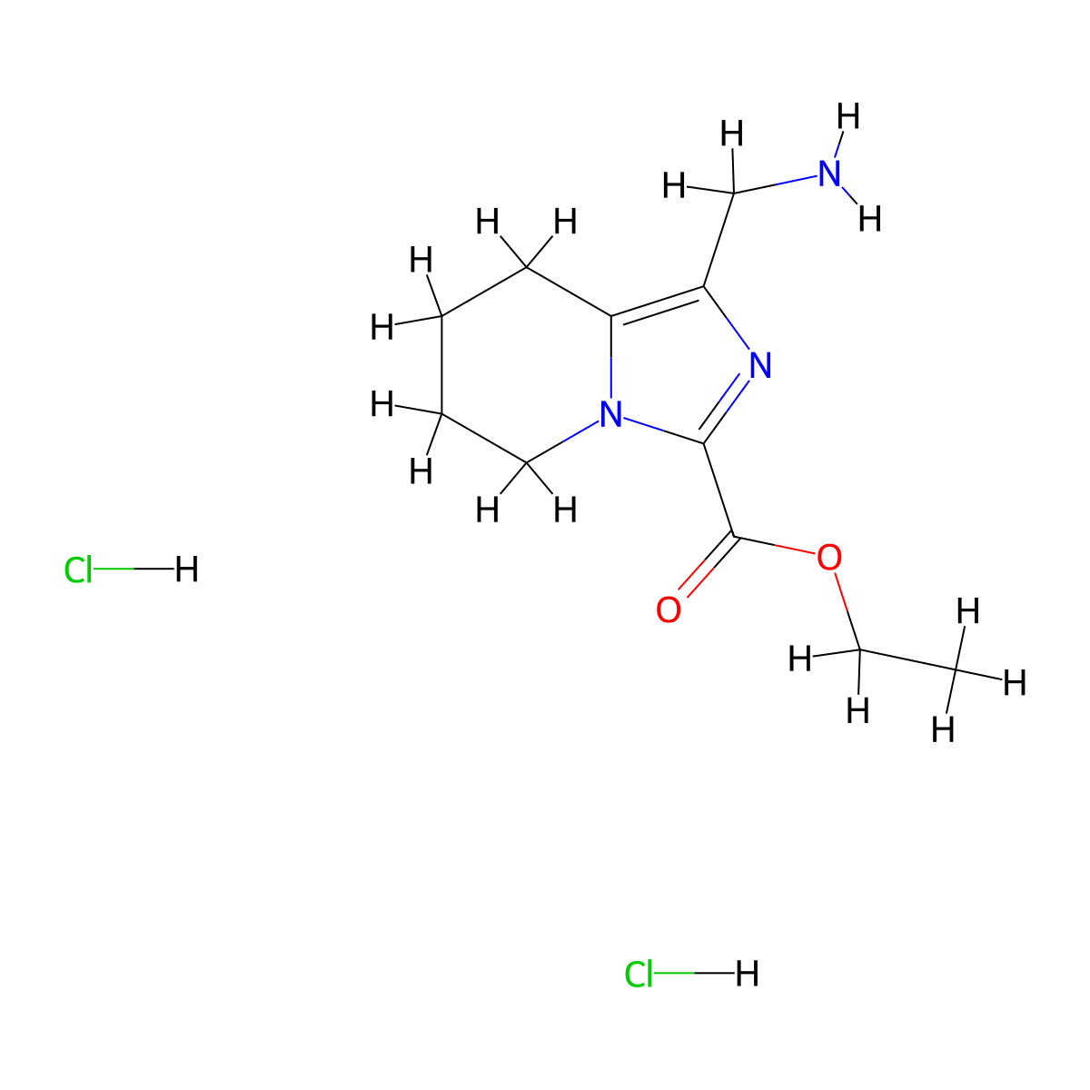 ethyl 1-(aminomethyl)-5H,6H,7H,8H-imidazo[1,5-a]pyridine-3-carboxylate dihydrochloride molecular structure, CAS 2680539-85-7