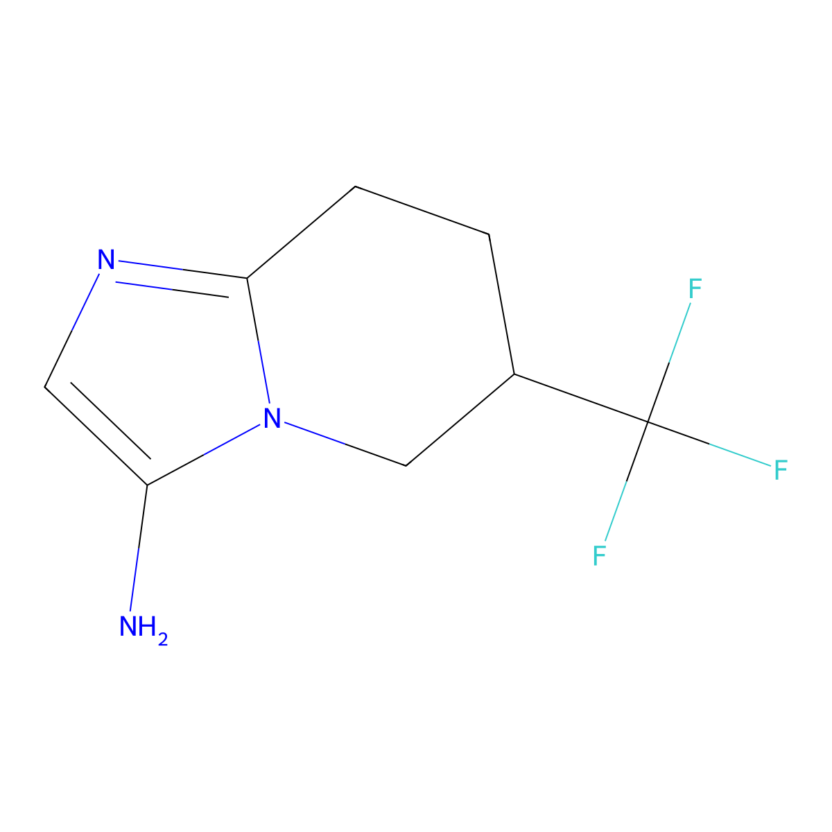 6-(trifluoromethyl)-5H,6H,7H,8H-imidazo[1,2-a]pyridin-3-amine molecular structure, CAS 2680539-88-0