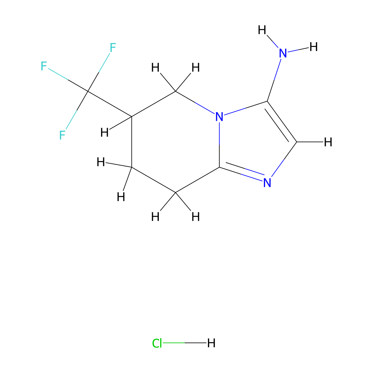 6-(trifluoromethyl)-5H,6H,7H,8H-imidazo[1,2-a]pyridin-3-amine hydrochloride molecular structure, CAS 2680539-89-1