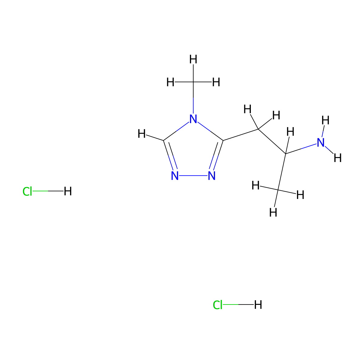 1-(4-methyl-4H-1,2,4-triazol-3-yl)propan-2-amine dihydrochloride molecular structure, CAS 2680539-90-4