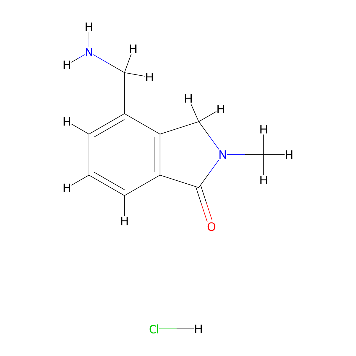 4-(aminomethyl)-2-methyl-2,3-dihydro-1H-isoindol-1-one hydrochloride molecular structure, CAS 2680540-00-3