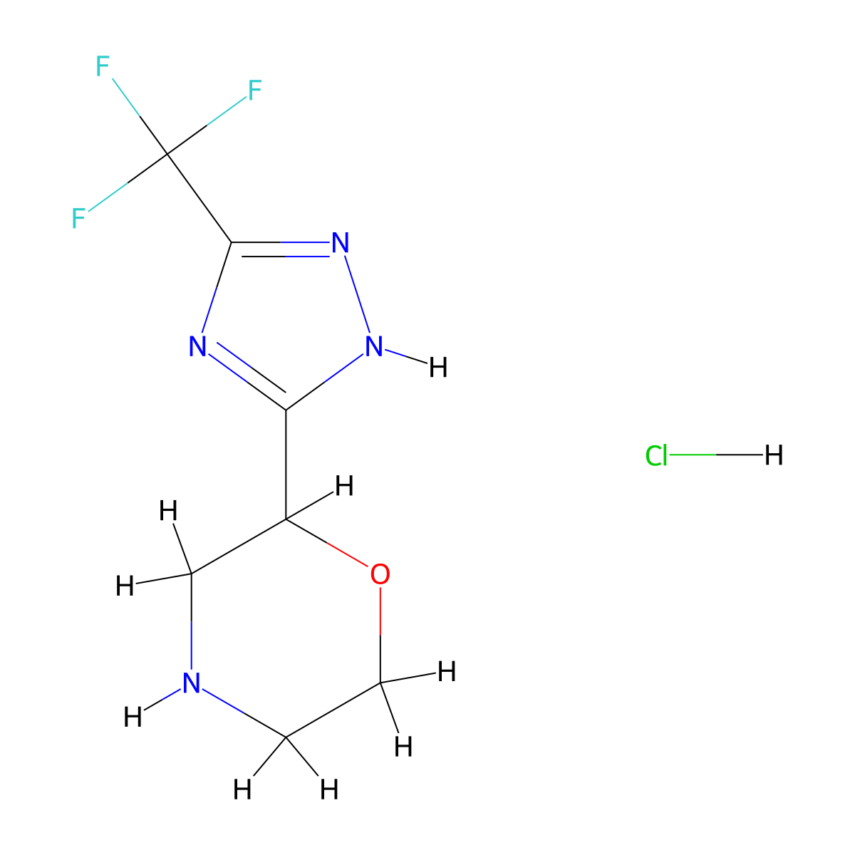 2-[5-(trifluoromethyl)-4H-1,2,4-triazol-3-yl]morpholine hydrochloride molecular structure, CAS 2680540-04-7