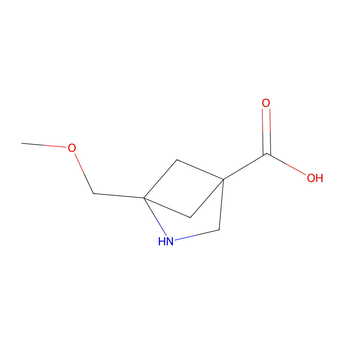 1-(Methoxymethyl)-2-azabicyclo[2.1.1]hexane-4-carboxylic acid molecular structure, CAS 2680540-05-8