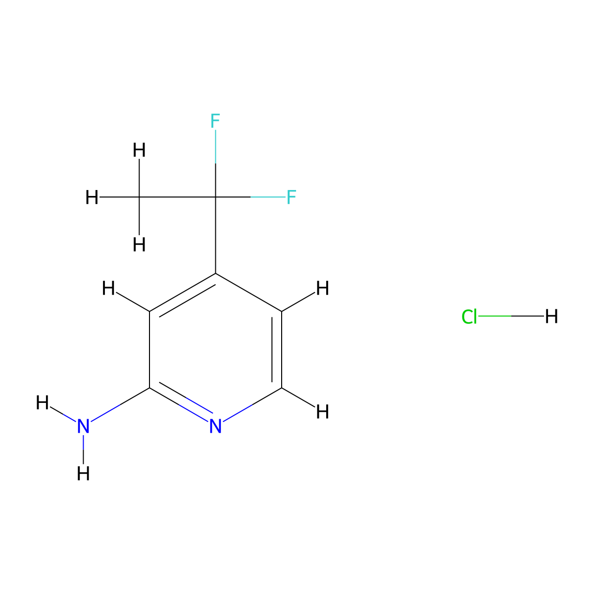4-(1,1-Difluoroethyl)pyridin-2-amine hydrochloride molecular structure, CAS 2680540-08-1