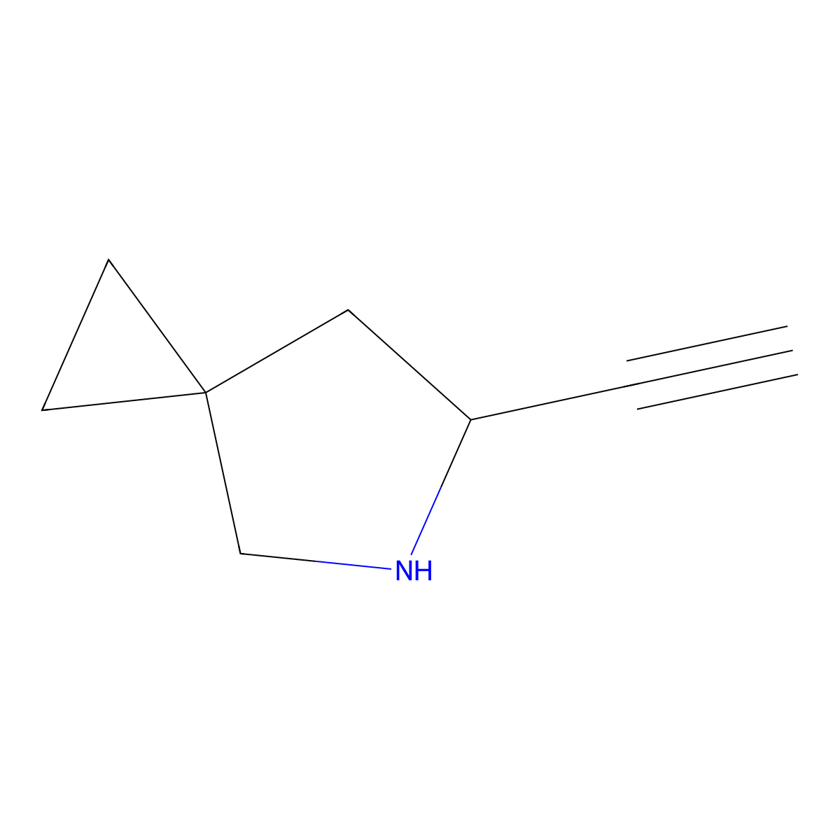 6-Ethynyl-5-azaspiro[2.4]heptane molecular structure, CAS 2680540-14-9