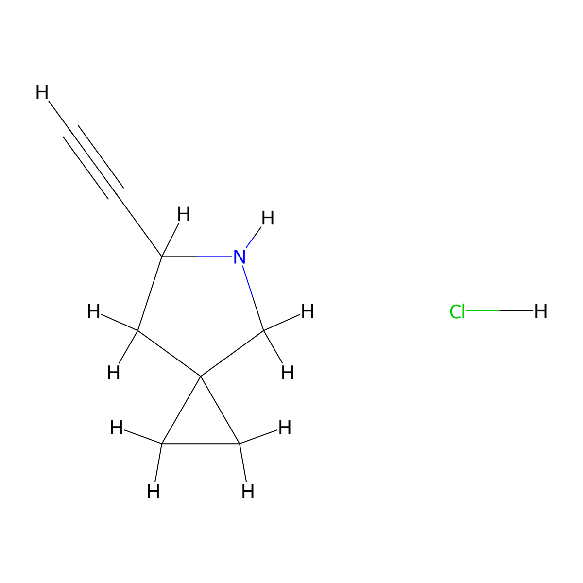 6-Ethynyl-5-azaspiro[2.4]heptane hydrochloride molecular structure, CAS 2680540-15-0