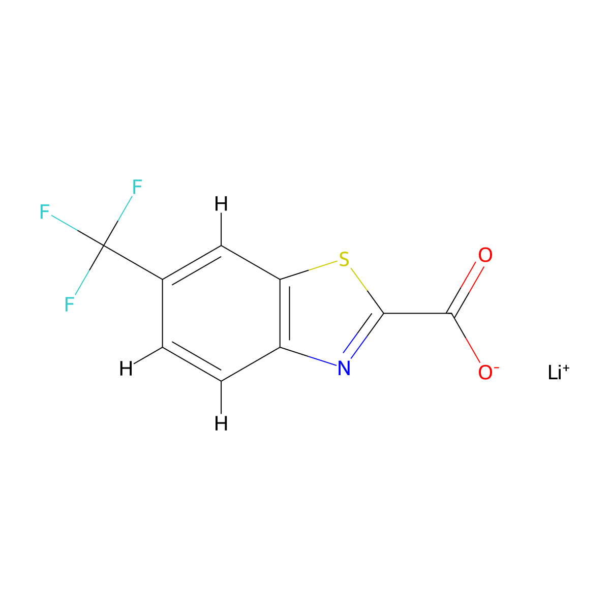 Lithium(1+) 6-(trifluoromethyl)-1,3-benzothiazole-2-carboxylate molecular structure, CAS 2680540-23-0