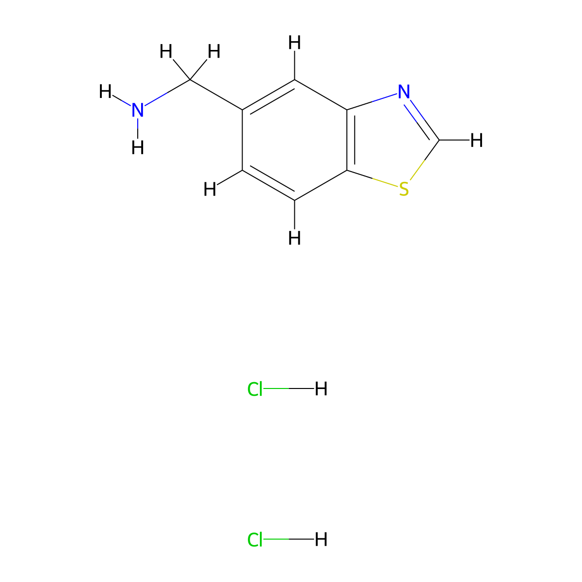 1-(1,3-Benzothiazol-5-yl)methanamine dihydrochloride molecular structure, CAS 2680540-24-1