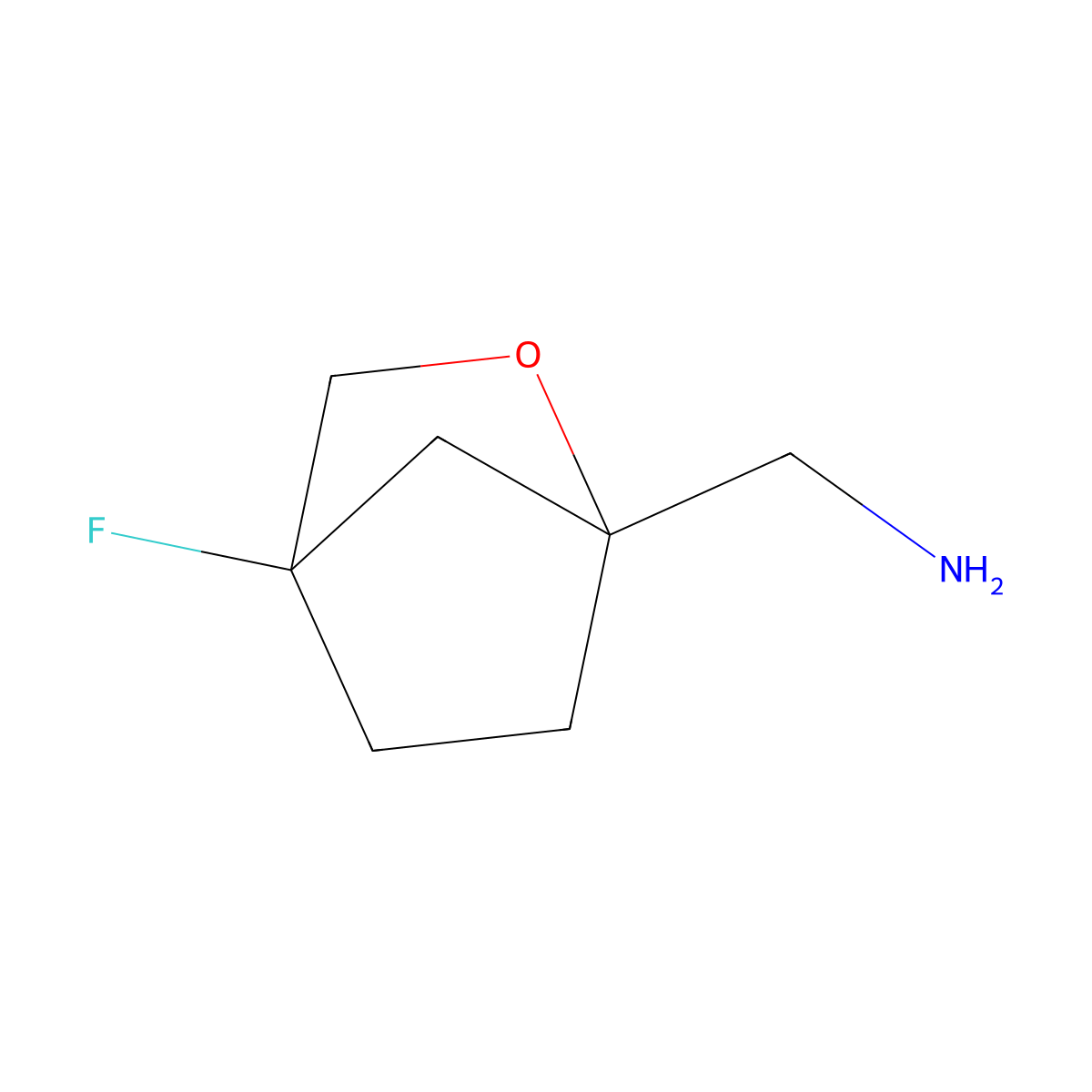 1-{4-Fluoro-2-oxabicyclo[2.2.1]heptan-1-yl}methanamine molecular structure, CAS 2680540-25-2