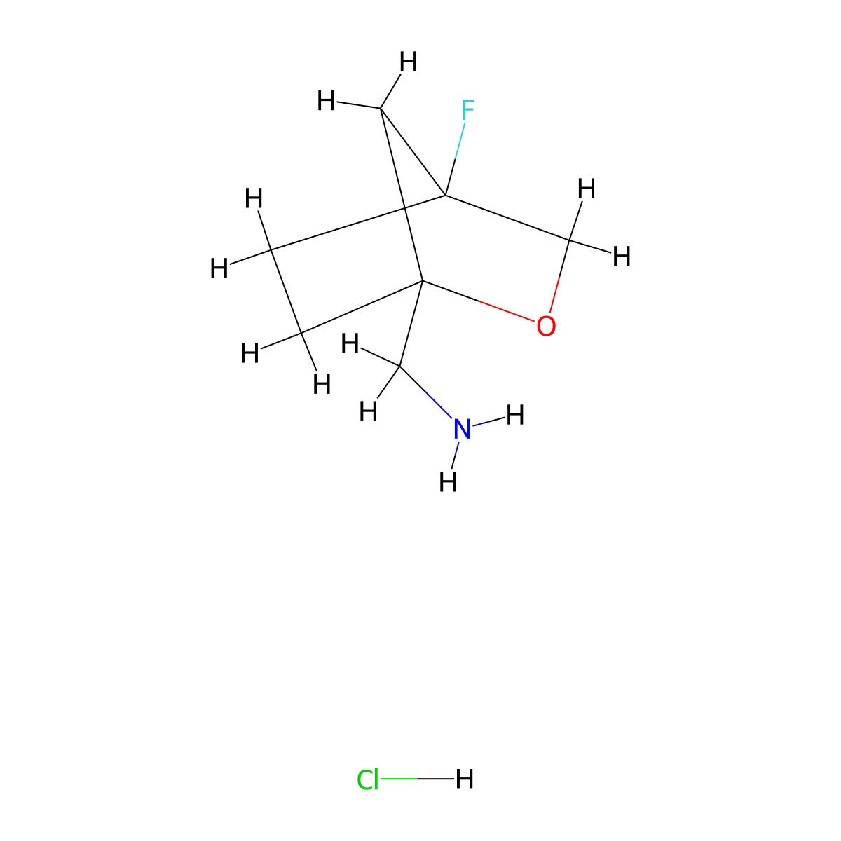1-{4-Fluoro-2-oxabicyclo[2.2.1]heptan-1-yl}methanamine hydrochloride molecular structure, CAS 2680540-26-3