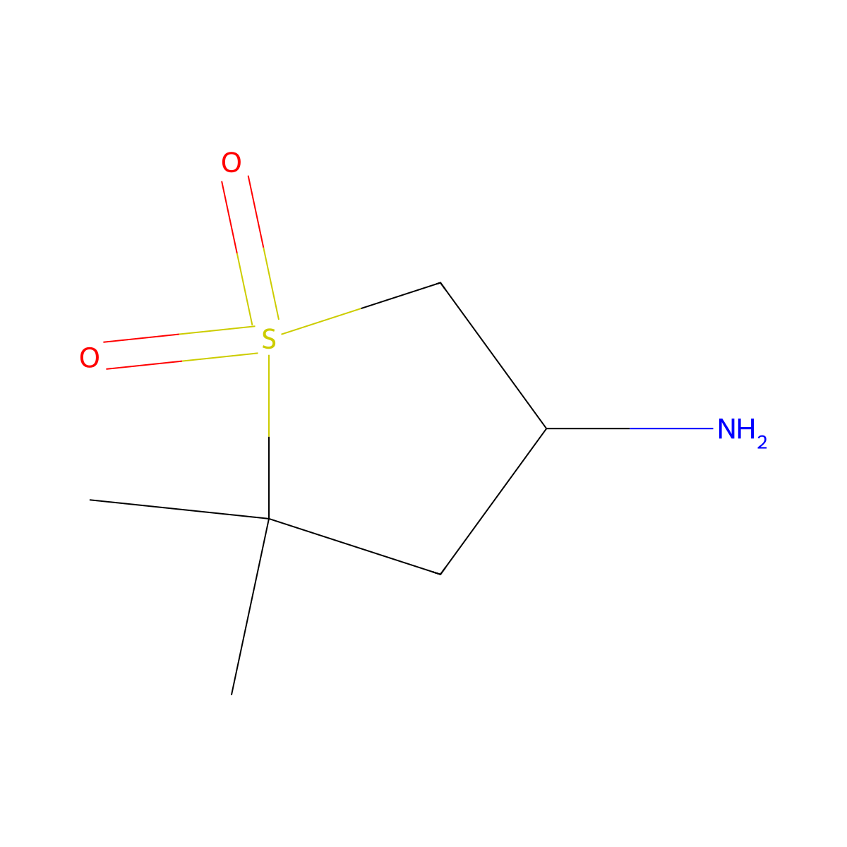 4-Amino-2,2-dimethyl-1lambda6-thiolane-1,1-dione molecular structure, CAS 2680540-29-6