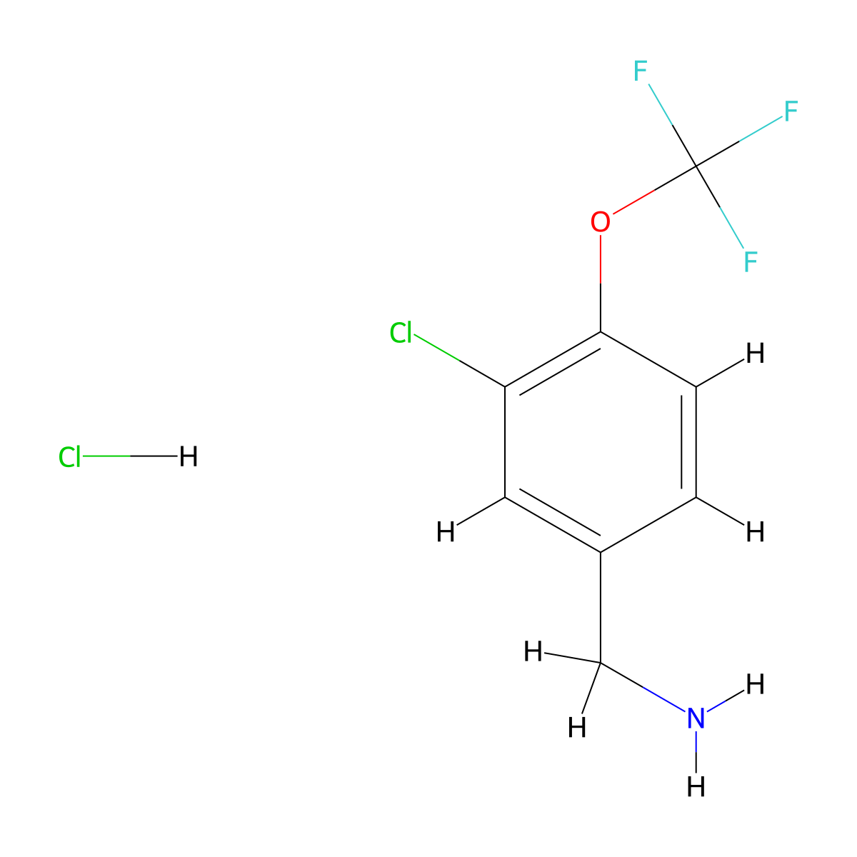 1-[3-Chloro-4-(trifluoromethoxy)phenyl]methanamine hydrochloride molecular structure, CAS 2680540-37-6