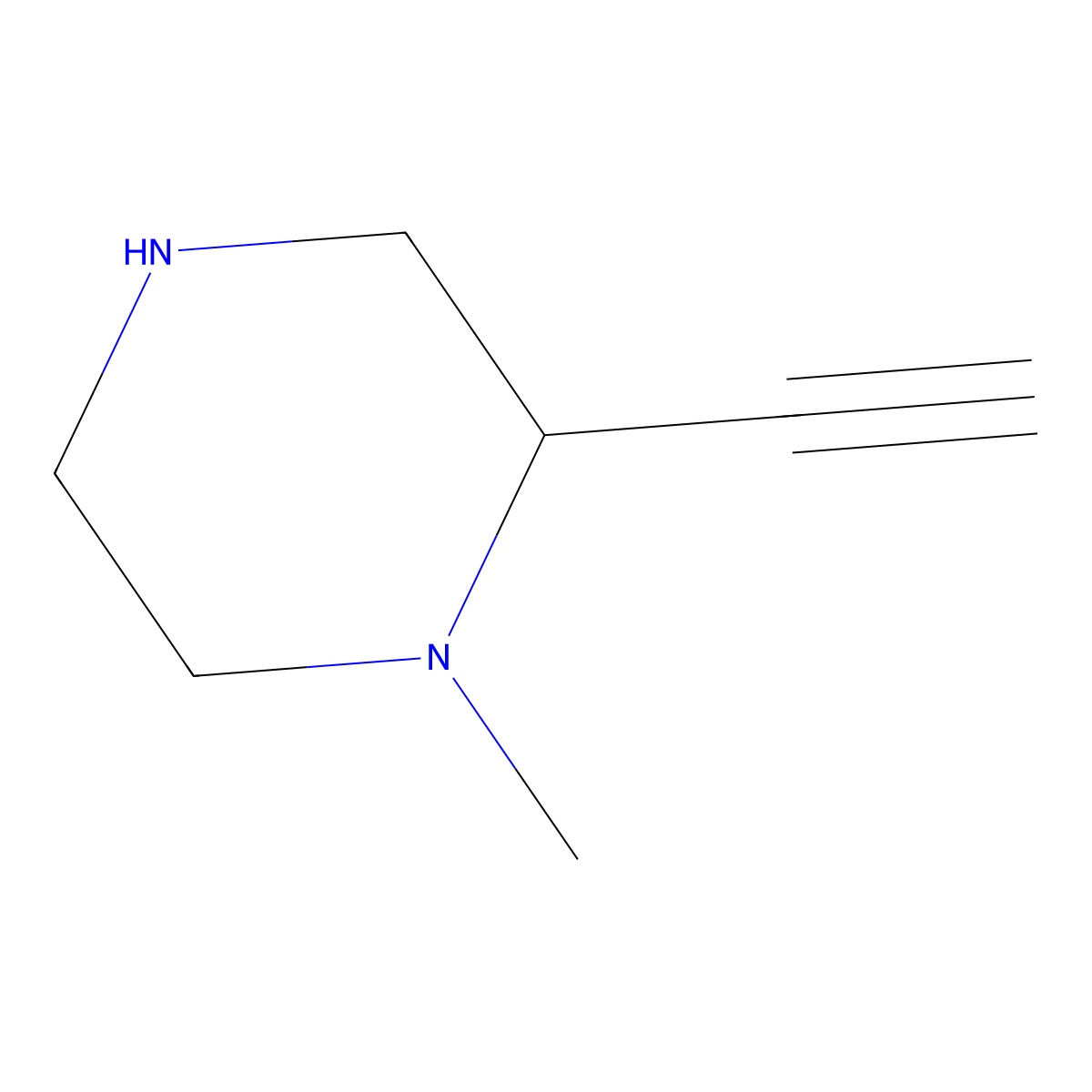 2-Ethynyl-1-methylpiperazine molecular structure, CAS 2680540-42-3