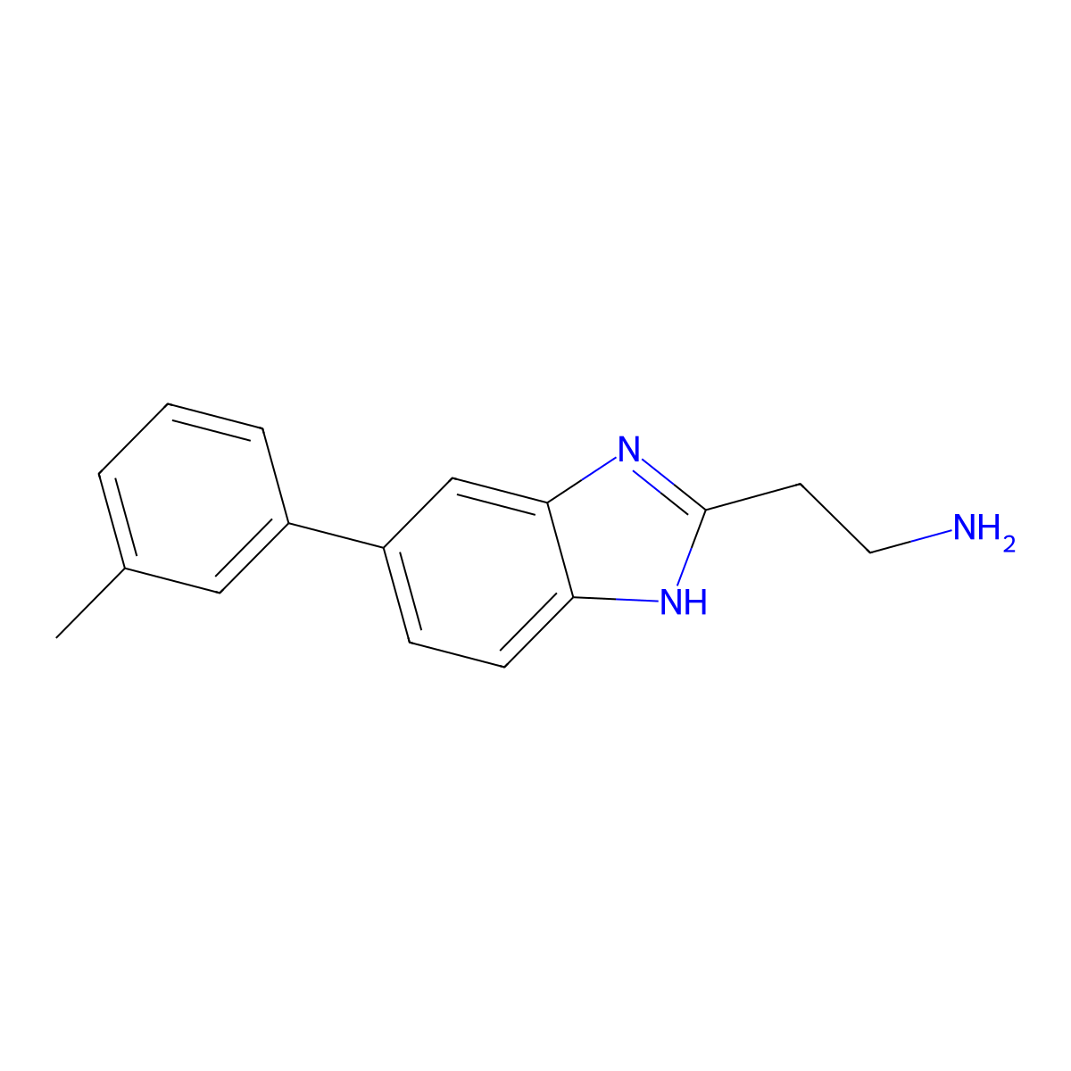 2-[5-(3-methylphenyl)-1H-1,3-benzodiazol-2-yl]ethan-1-amine molecular structure, CAS 2680540-50-3