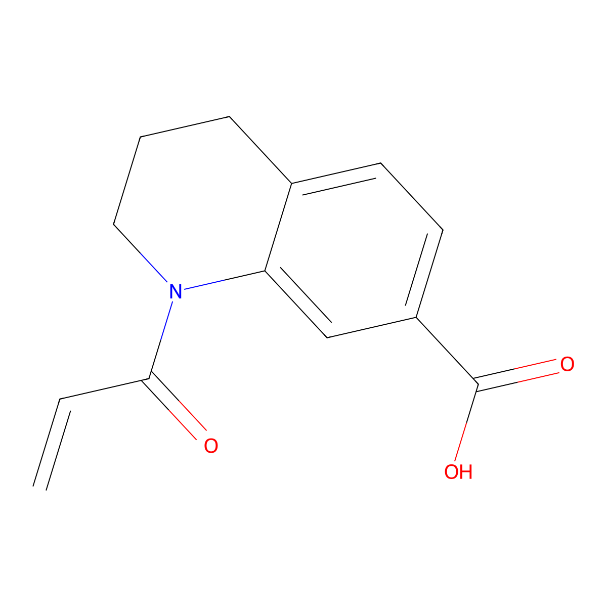 1-(Prop-2-enoyl)-1,2,3,4-tetrahydroquinoline-7-carboxylic acid molecular structure, CAS 2680540-54-7