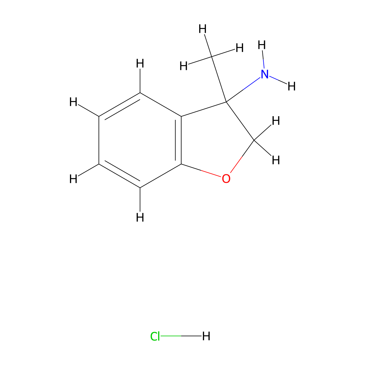 3-Methyl-2,3-dihydro-1-benzofuran-3-amine hydrochloride molecular structure, CAS 2680540-57-0