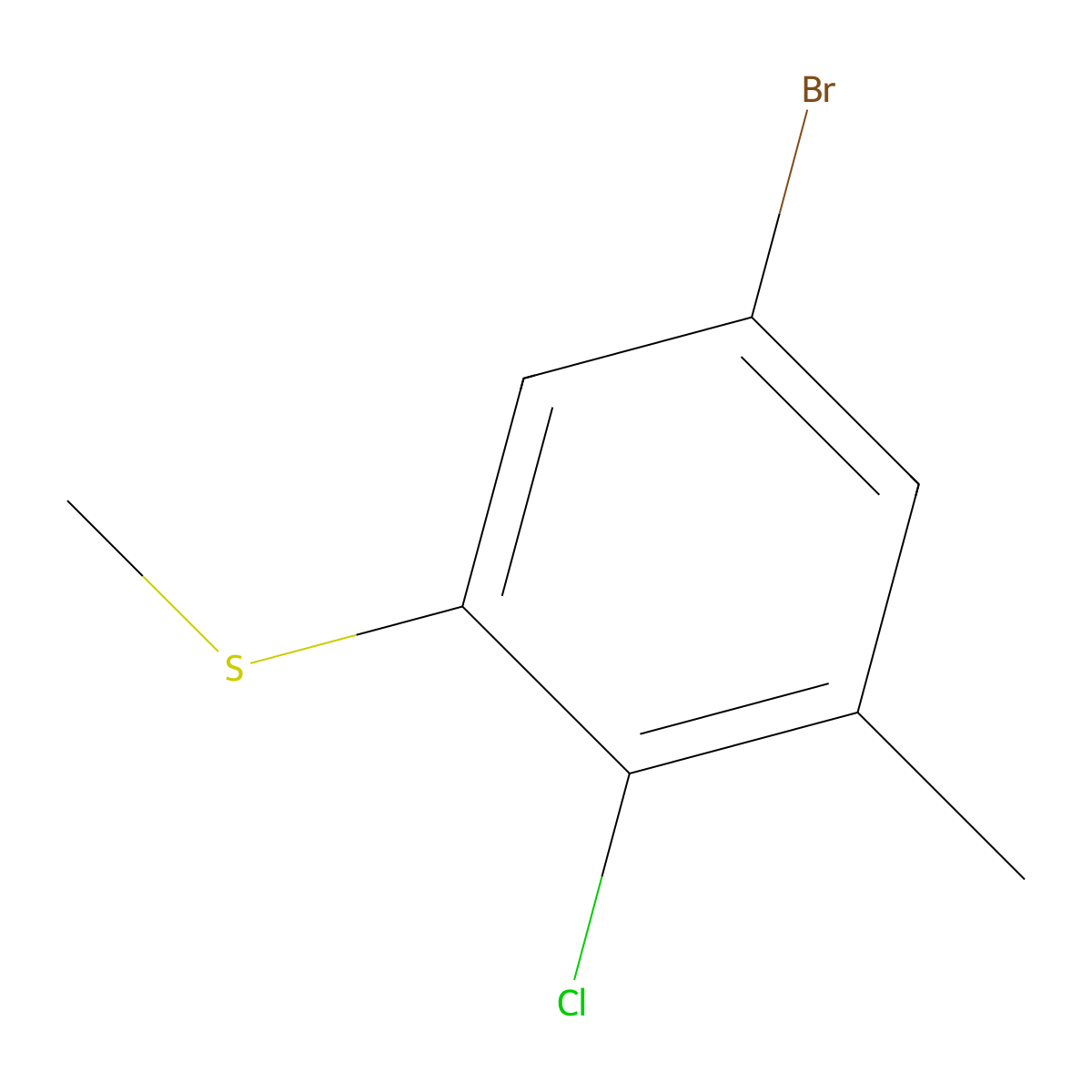 5-Bromo-2-chloro-1-methyl-3-(methylsulfanyl)benzene molecular structure, CAS 2680540-60-5
