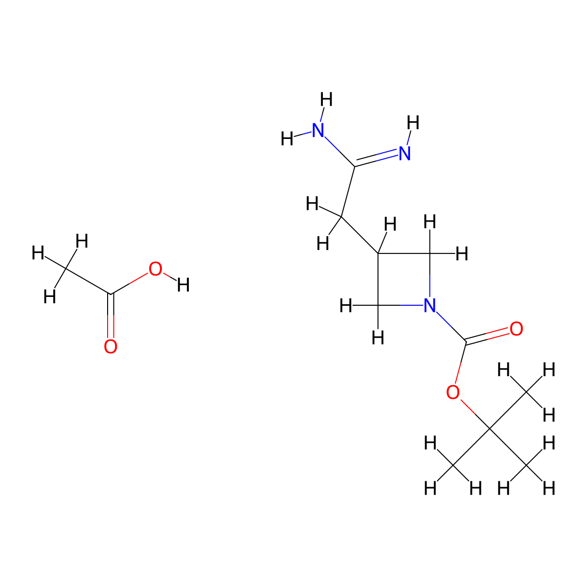 Acetic acid, tert-butyl 3-(carbamimidoylmethyl)azetidine-1-carboxylate molecular structure, CAS 2680540-64-9