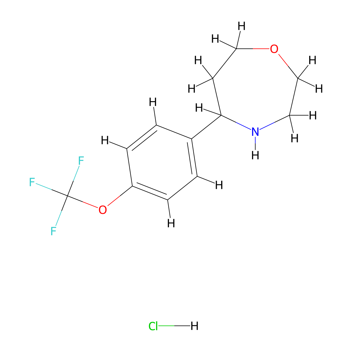 5-[4-(Trifluoromethoxy)phenyl]-1,4-oxazepane hydrochloride molecular structure, CAS 2680540-65-0