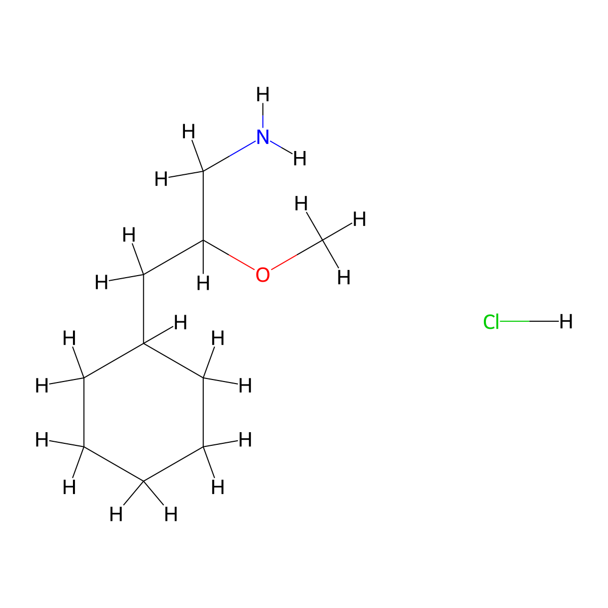 3-Cyclohexyl-2-methoxypropan-1-amine hydrochloride molecular structure, CAS 2680540-68-3