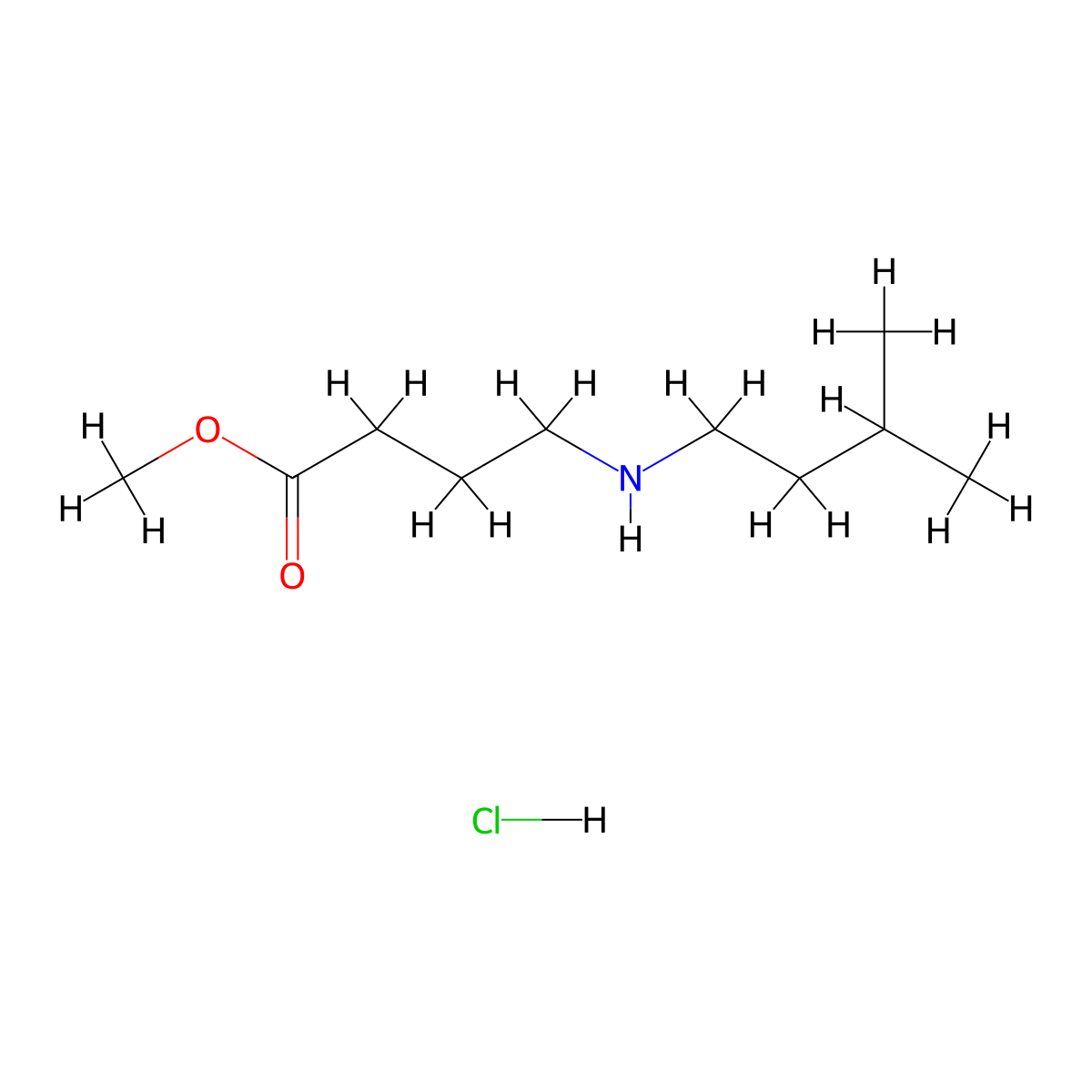 Methyl 4-[(3-methylbutyl)amino]butanoate hydrochloride molecular structure, CAS 2680540-70-7