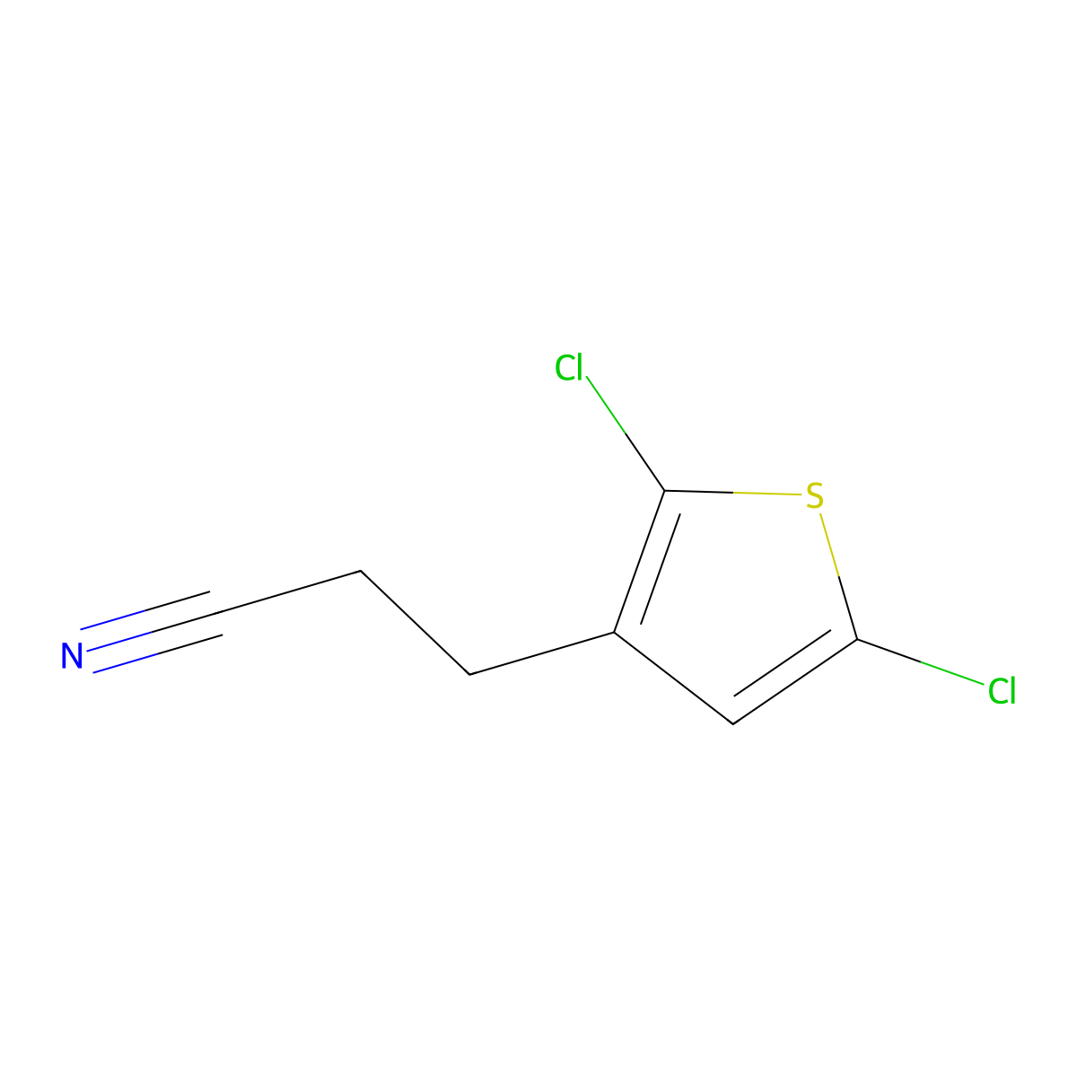 3-(2,5-Dichlorothiophen-3-yl)propanenitrile molecular structure, CAS 2680540-77-4