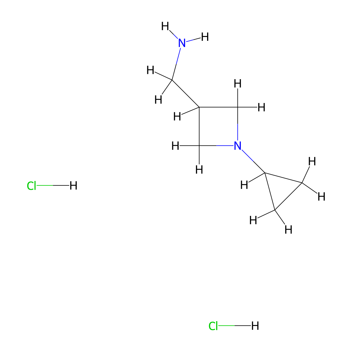 1-(1-Cyclopropylazetidin-3-yl)methanamine dihydrochloride molecular structure, CAS 2680540-79-6
