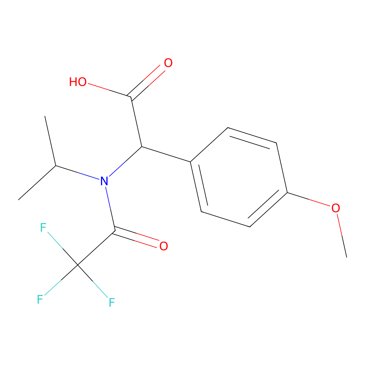 2-(4-methoxyphenyl)-2-[2,2,2-trifluoro-N-(propan-2-yl)acetamido]acetic acid molecular structure, CAS 2680541-57-3