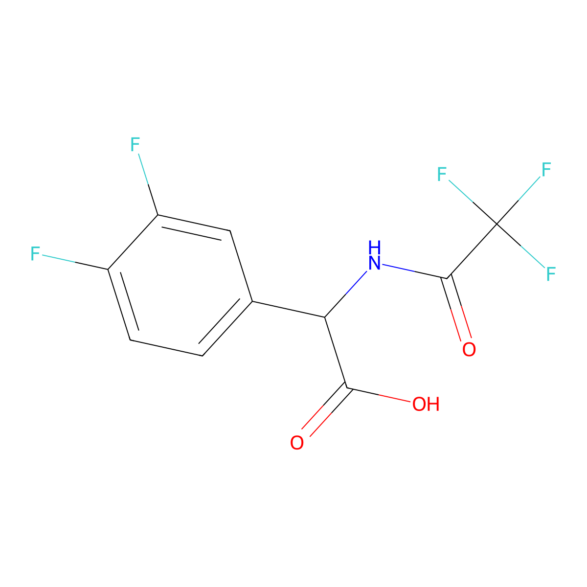 2-(3,4-Difluorophenyl)-2-(2,2,2-trifluoroacetamido)acetic acid molecular structure, CAS 2680541-62-0