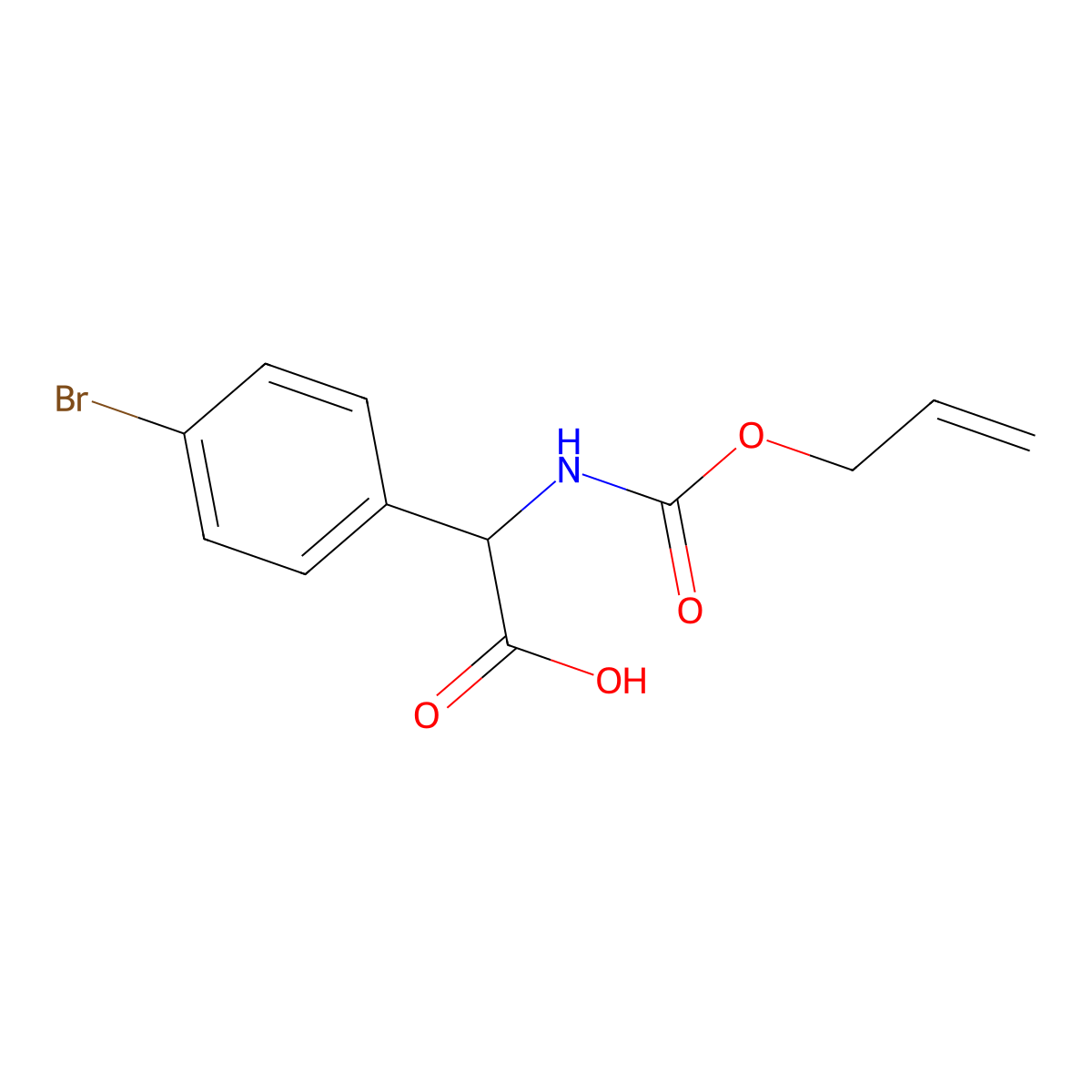 2-(4-Bromophenyl)-2-{[(prop-2-en-1-yloxy)carbonyl]amino}acetic acid molecular structure, CAS 2680541-63-1