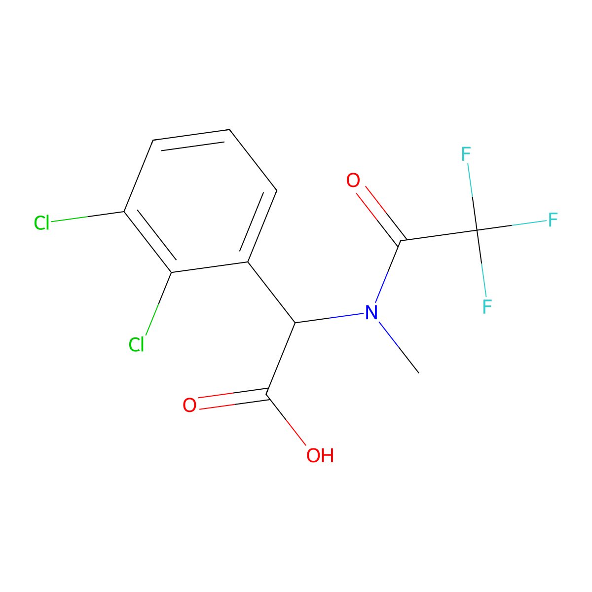 2-(2,3-dichlorophenyl)-2-(2,2,2-trifluoro-N-methylacetamido)acetic acid molecular structure, CAS 2680541-64-2