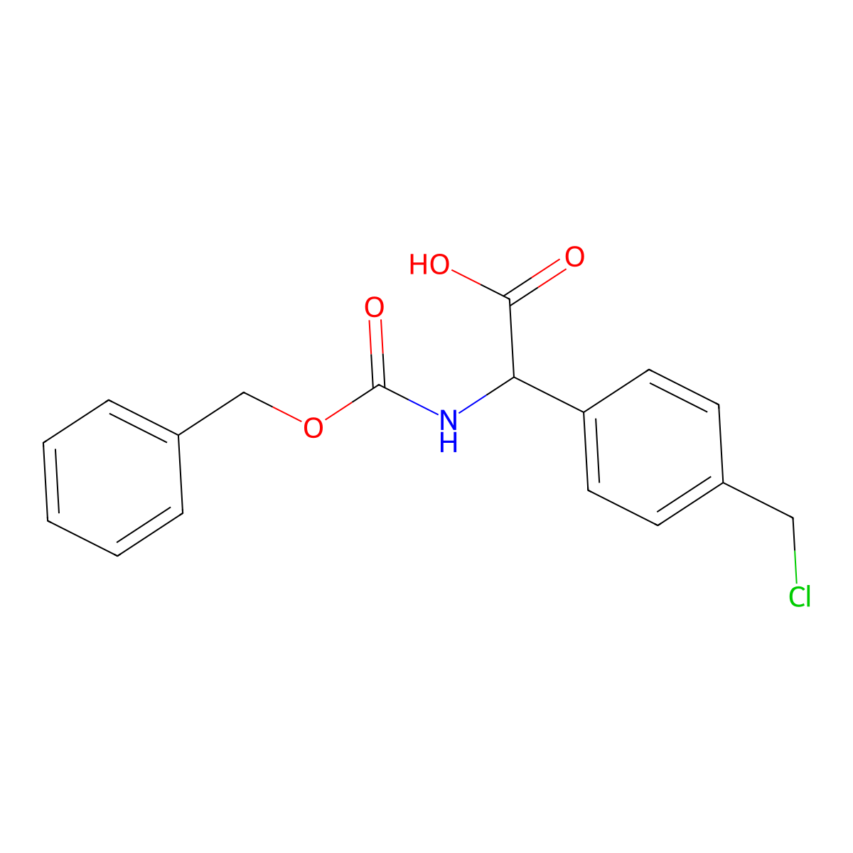 2-{[(Benzyloxy)carbonyl]amino}-2-[4-(chloromethyl)phenyl]acetic acid molecular structure, CAS 2680541-67-5
