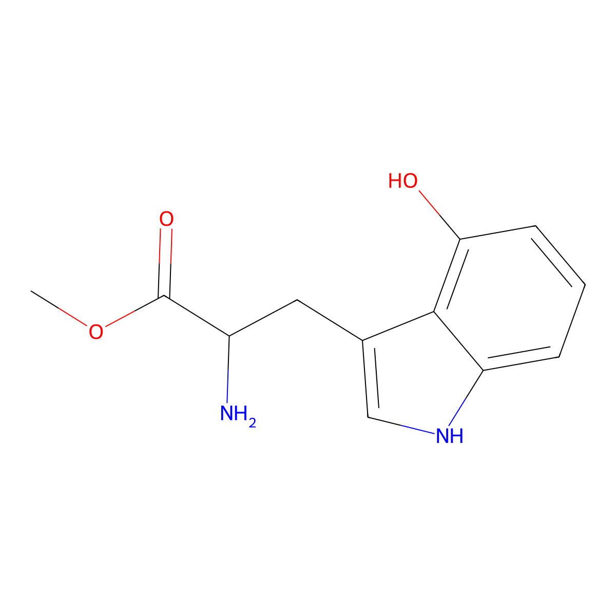 methyl 2-amino-3-(4-hydroxy-1H-indol-3-yl)propanoate molecular structure, CAS 2680541-69-7