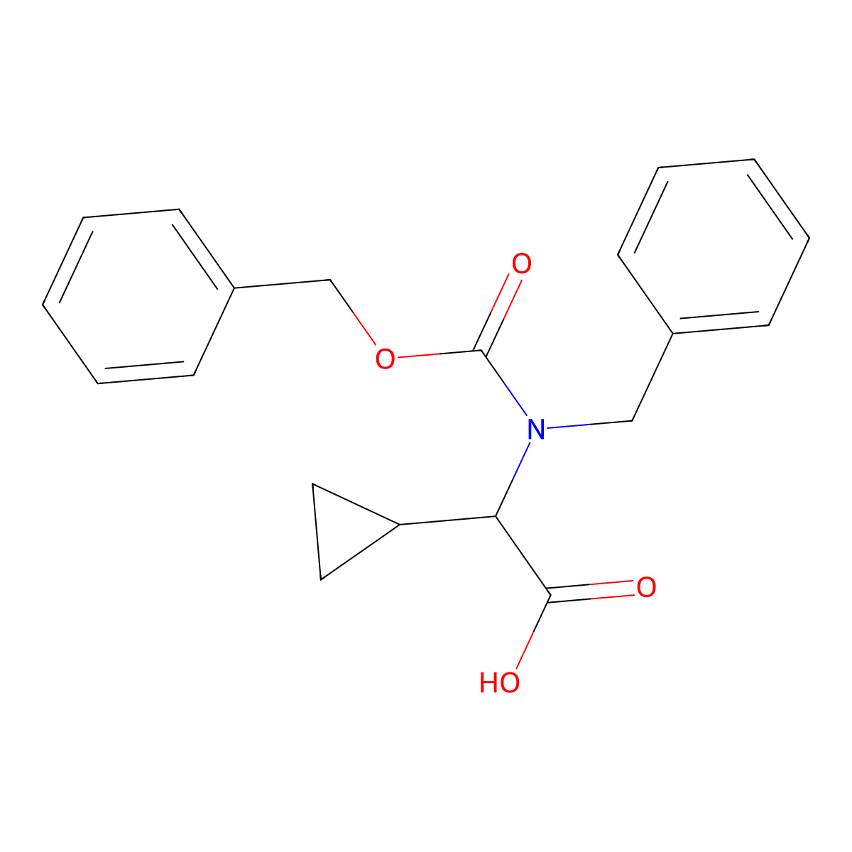 2-{Benzyl[(benzyloxy)carbonyl]amino}-2-cyclopropylacetic acid molecular structure, CAS 2680541-73-3