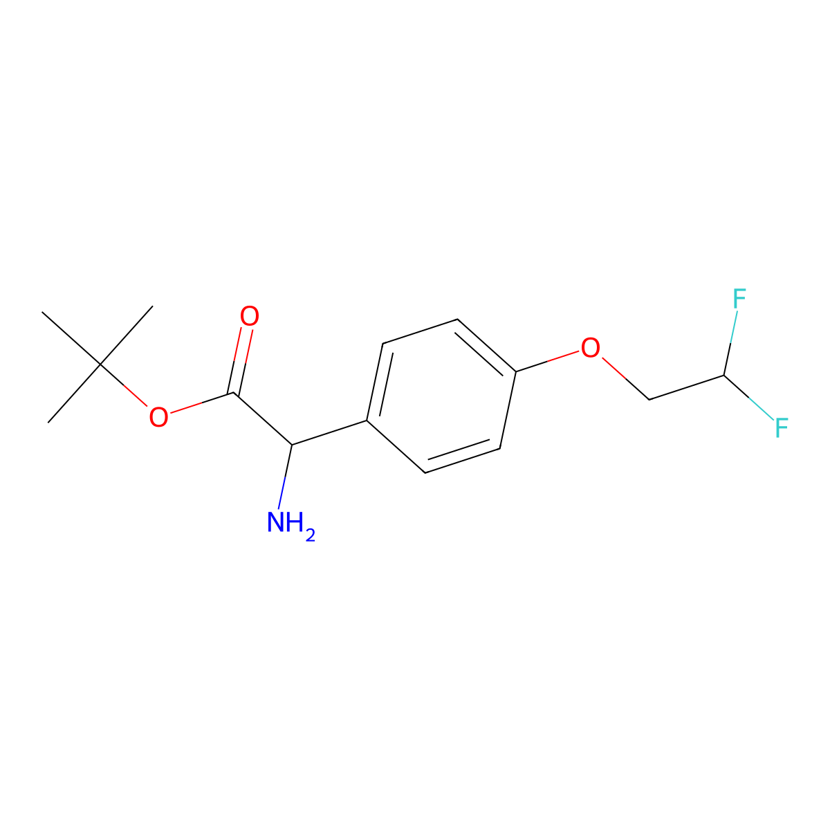 Tert-butyl 2-amino-2-[4-(2,2-difluoroethoxy)phenyl]acetate molecular structure, CAS 2680541-74-4
