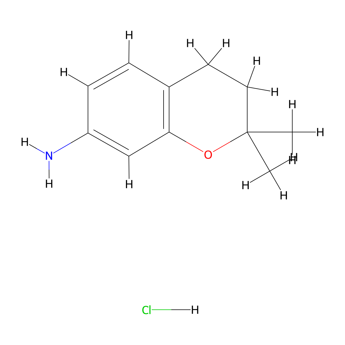 2,2-dimethyl-3,4-dihydro-2H-1-benzopyran-7-amine hydrochloride molecular structure, CAS 2680541-80-2