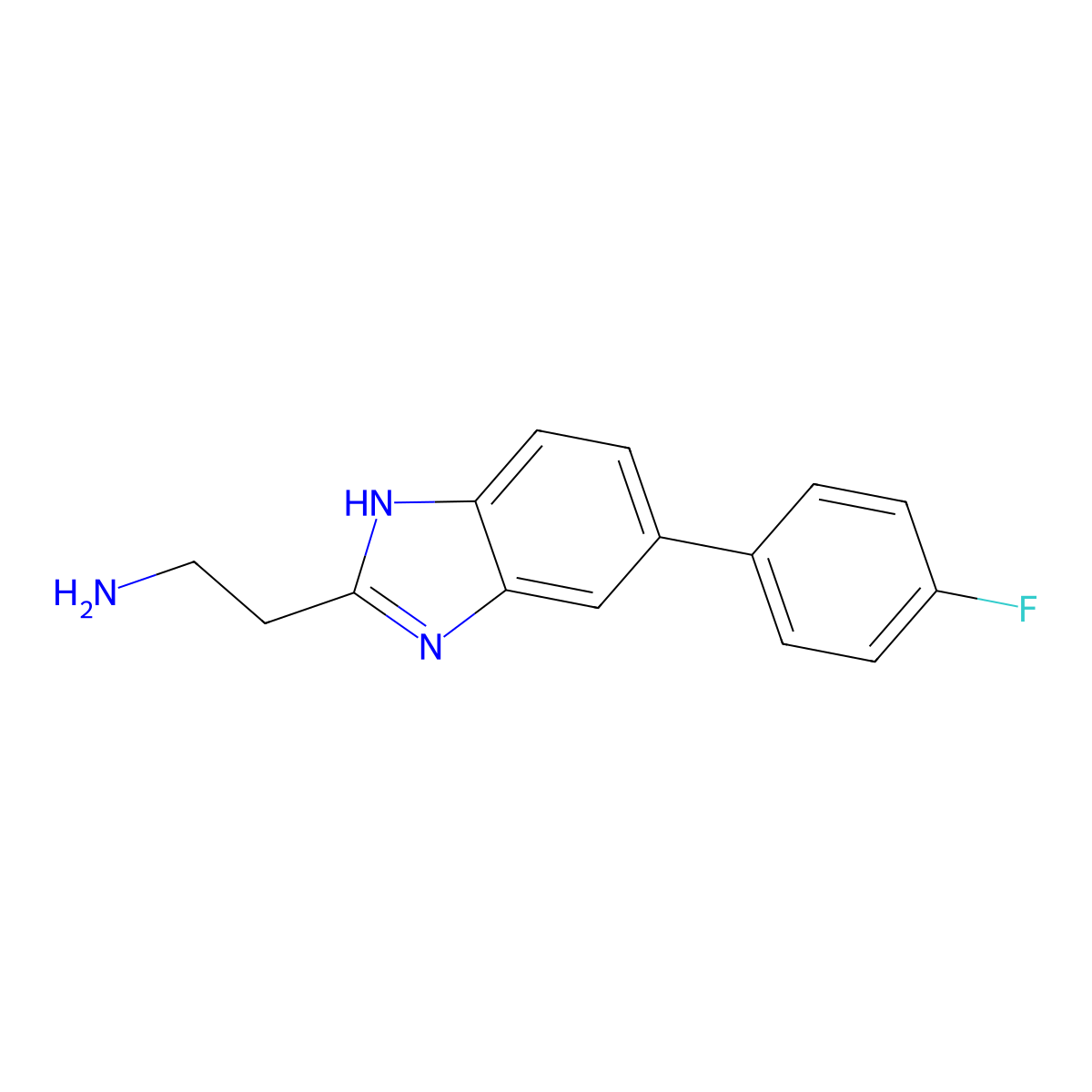 2-[5-(4-fluorophenyl)-1H-1,3-benzodiazol-2-yl]ethan-1-amine molecular structure, CAS 2680541-89-1