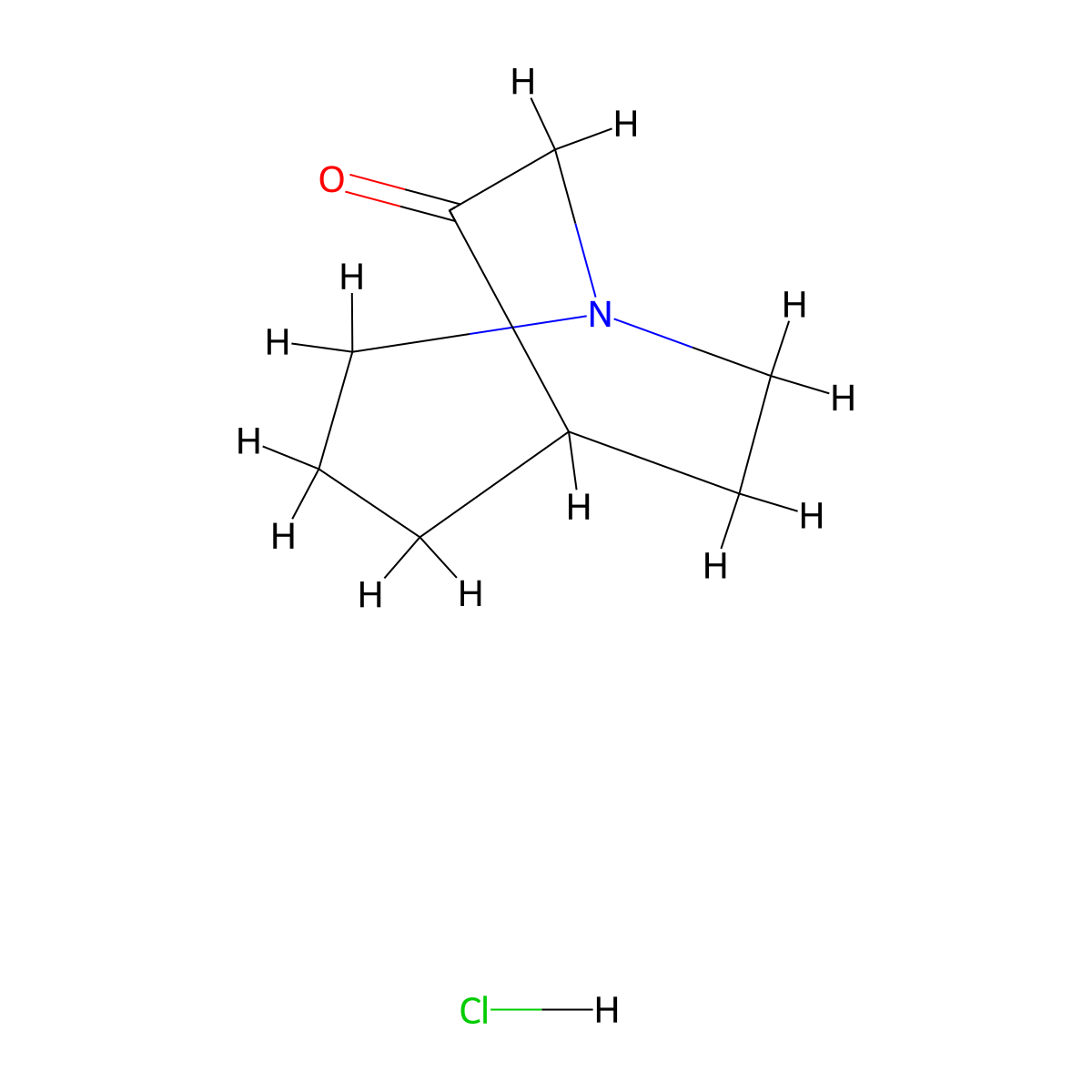 1-Azabicyclo[3.2.2]nonan-6-one hydrochloride molecular structure, CAS 2680541-91-5