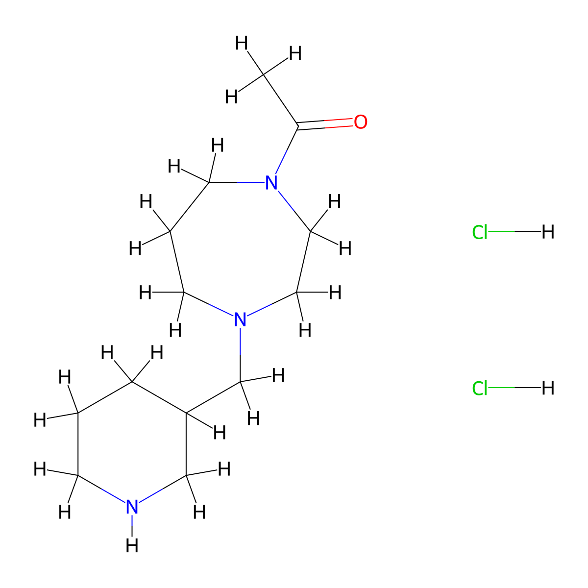 1-(4-((Piperidin-3-yl)methyl)-1,4-diazepan-1-yl)ethan-1-one dihydrochloride molecular structure, CAS 2680541-93-7