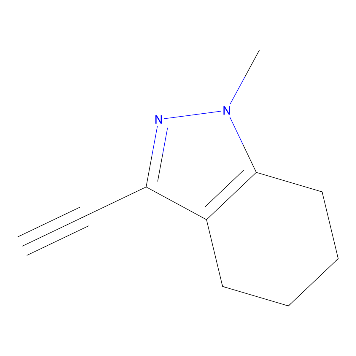 3-ethynyl-1-methyl-4,5,6,7-tetrahydro-1H-indazole molecular structure, CAS 2680541-97-1