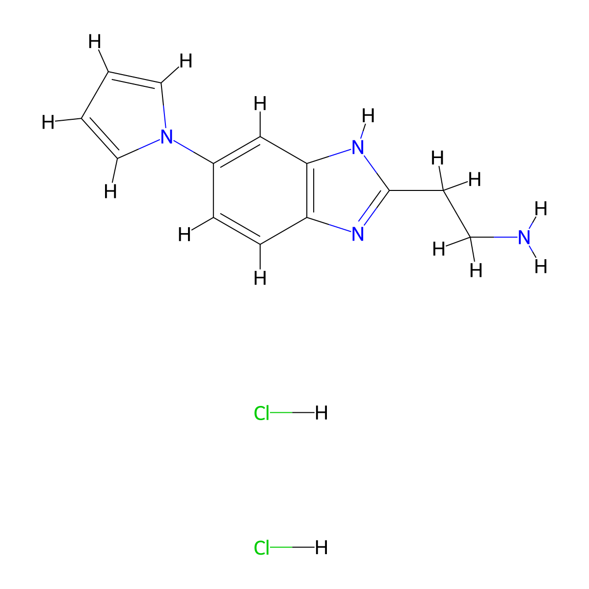 2-[5-(1H-pyrrol-1-yl)-1H-1,3-benzodiazol-2-yl]ethan-1-amine dihydrochloride molecular structure, CAS 2680542-02-1