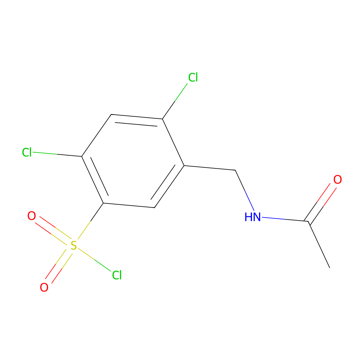 2,4-Dichloro-5-(acetamidomethyl)benzene-1-sulfonyl chloride molecular structure, CAS 2680542-04-3