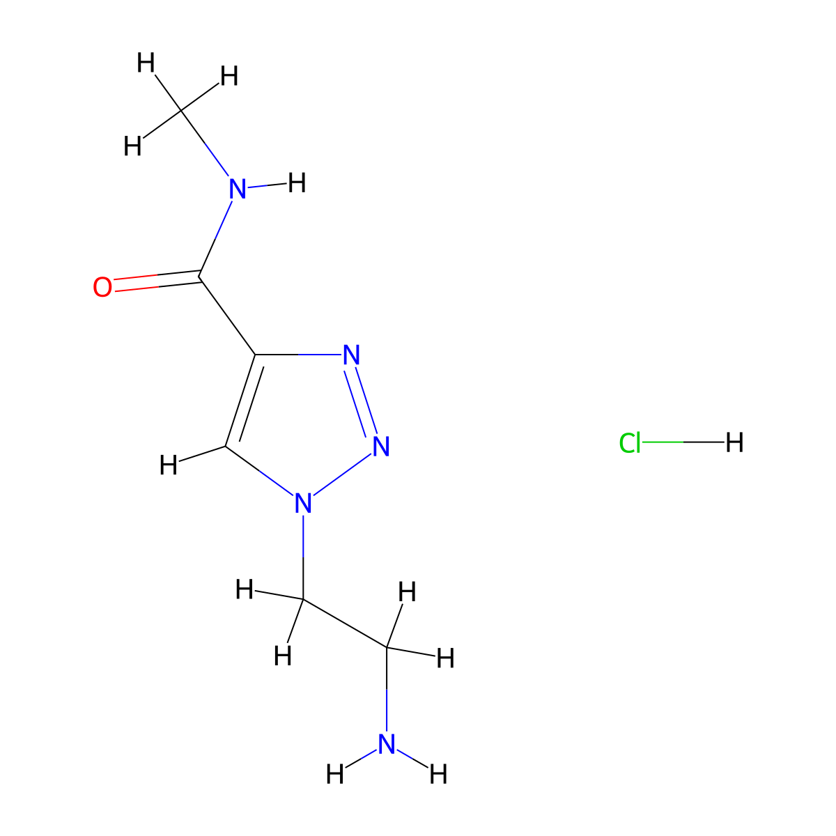 1-(2-aminoethyl)-N-methyl-1H-1,2,3-triazole-4-carboxamide hydrochloride molecular structure, CAS 2680542-05-4