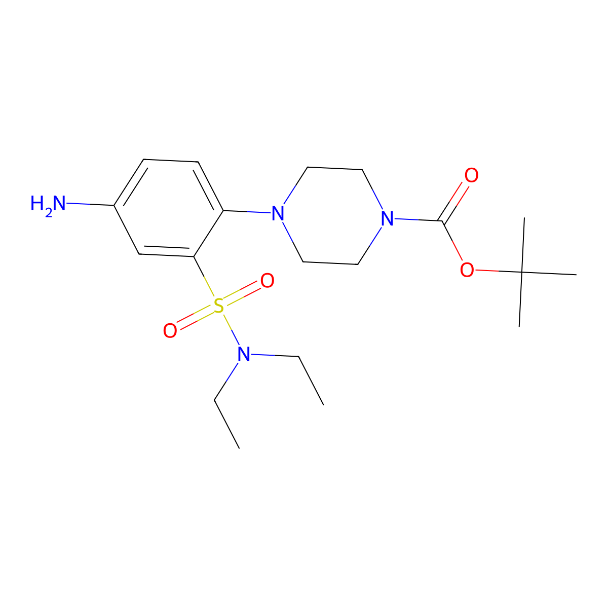 Tert-butyl 4-[4-amino-2-(diethylsulfamoyl)phenyl]piperazine-1-carboxylate molecular structure, CAS 2680542-07-6