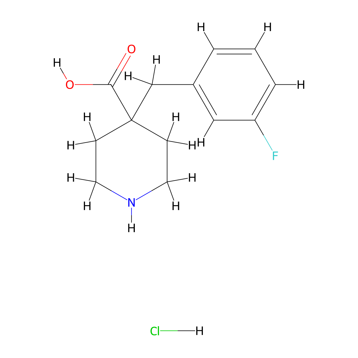 4-((3-Fluorophenyl)methyl)piperidine-4-carboxylic acid hydrochloride molecular structure, CAS 2680542-08-7