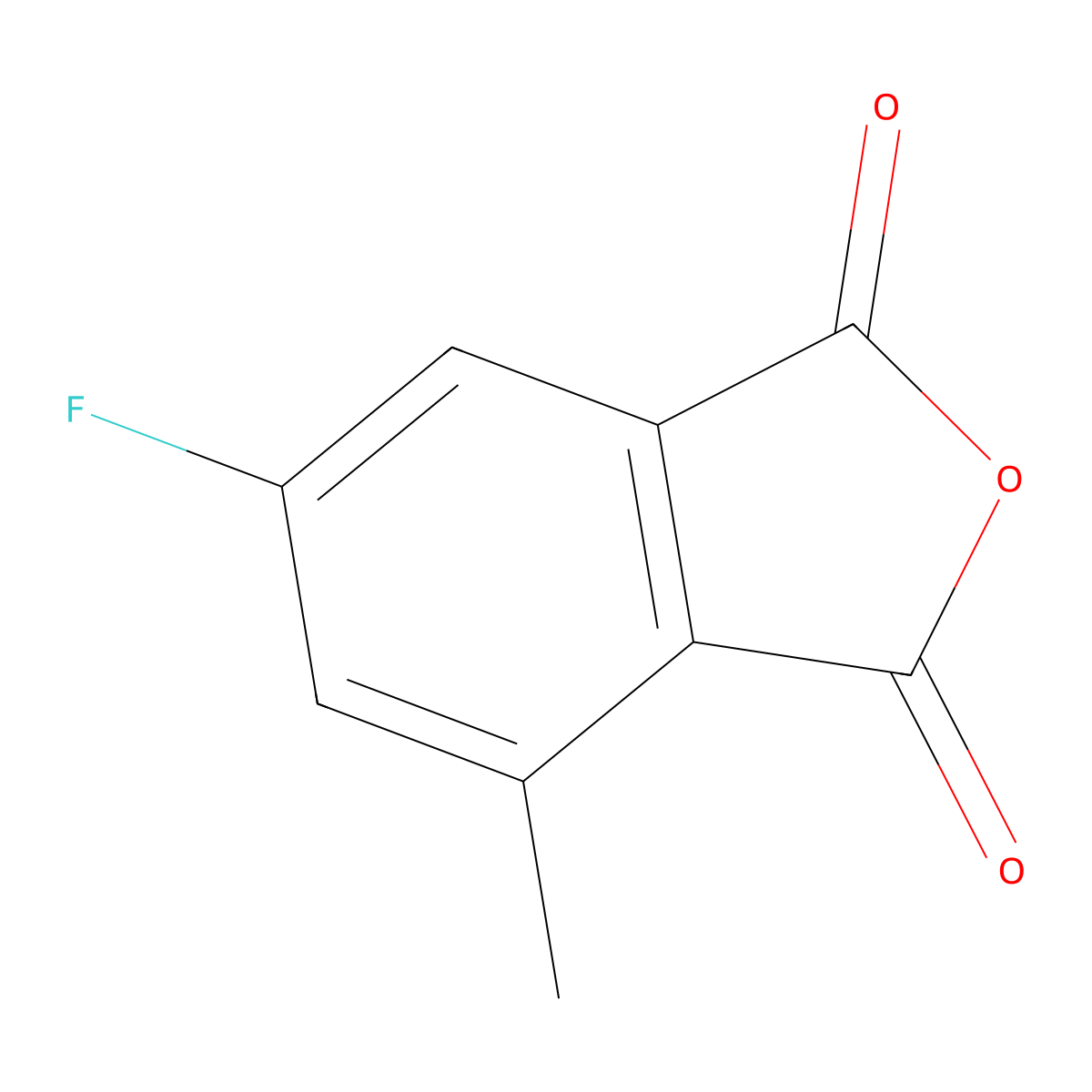 6-Fluoro-4-methyl-1,3-dihydro-2-benzofuran-1,3-dione molecular structure, CAS 2680542-11-2