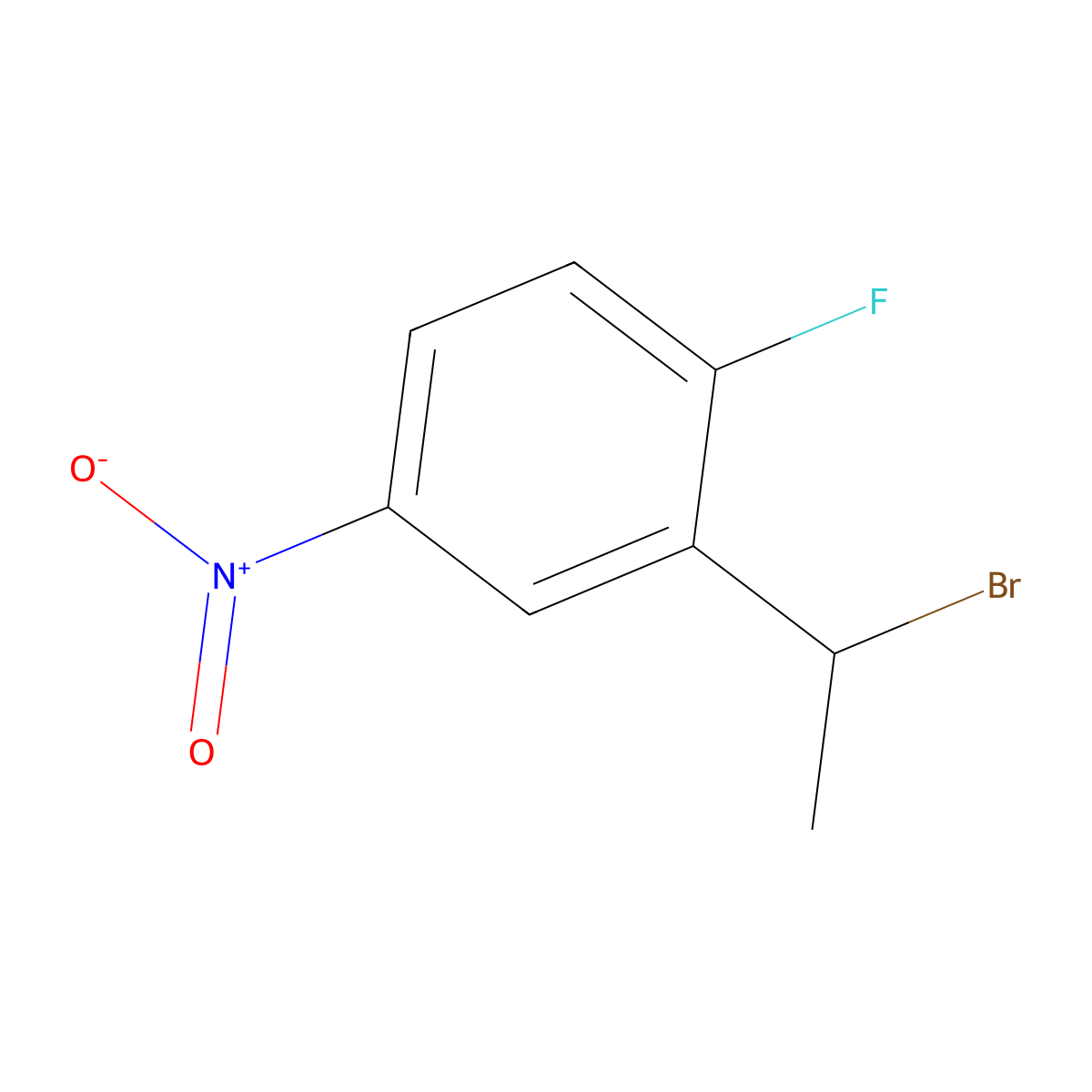 2-(1-Bromoethyl)-1-fluoro-4-nitrobenzene molecular structure, CAS 2680542-15-6