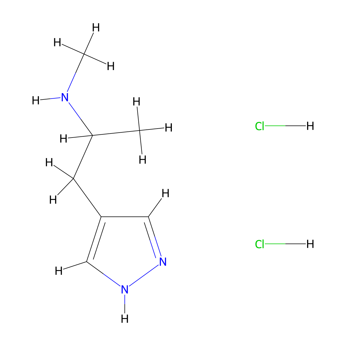 methyl[1-(1H-pyrazol-4-yl)propan-2-yl]amine dihydrochloride molecular structure, CAS 2680542-17-8