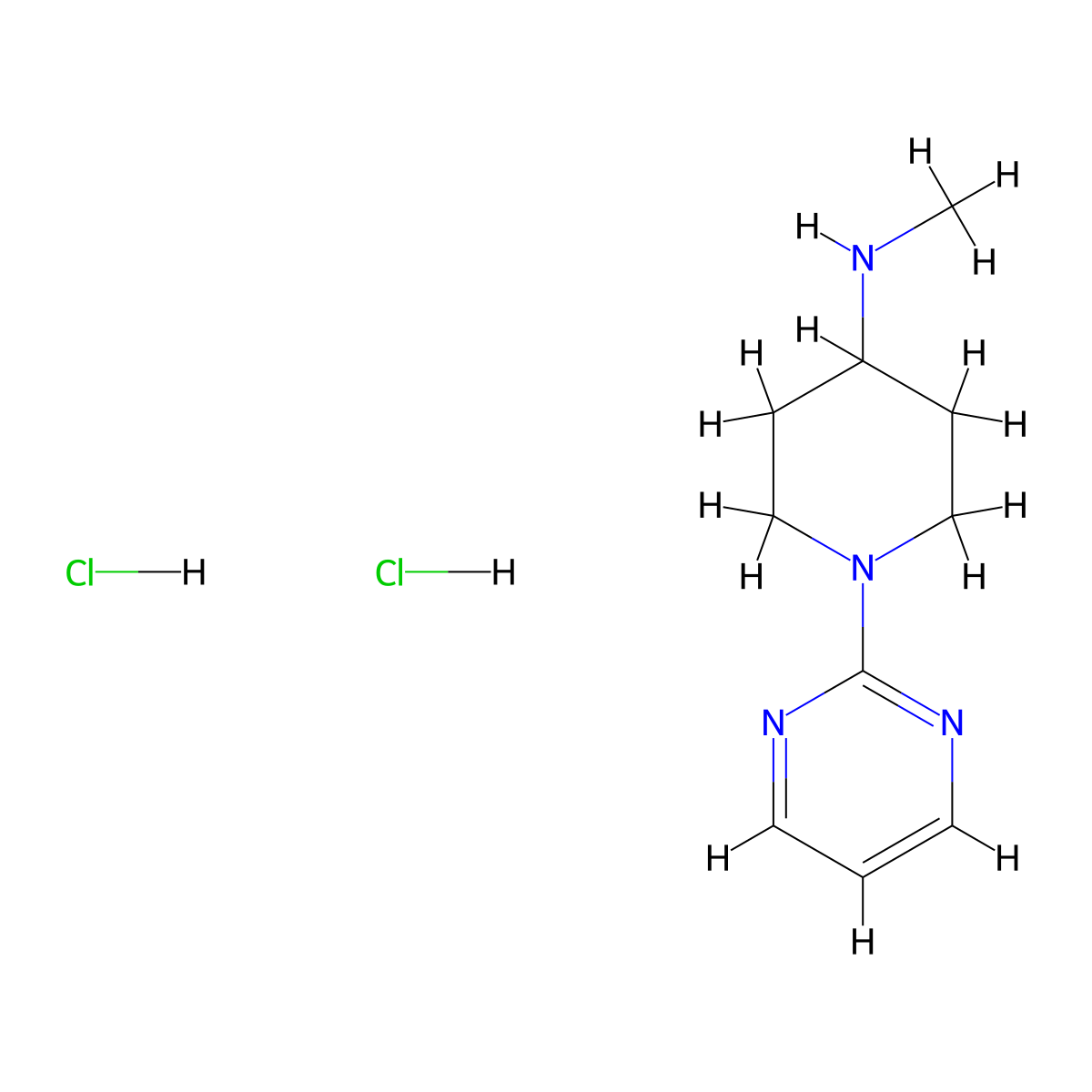 N-methyl-1-(pyrimidin-2-yl)piperidin-4-amine dihydrochloride molecular structure, CAS 2680542-19-0