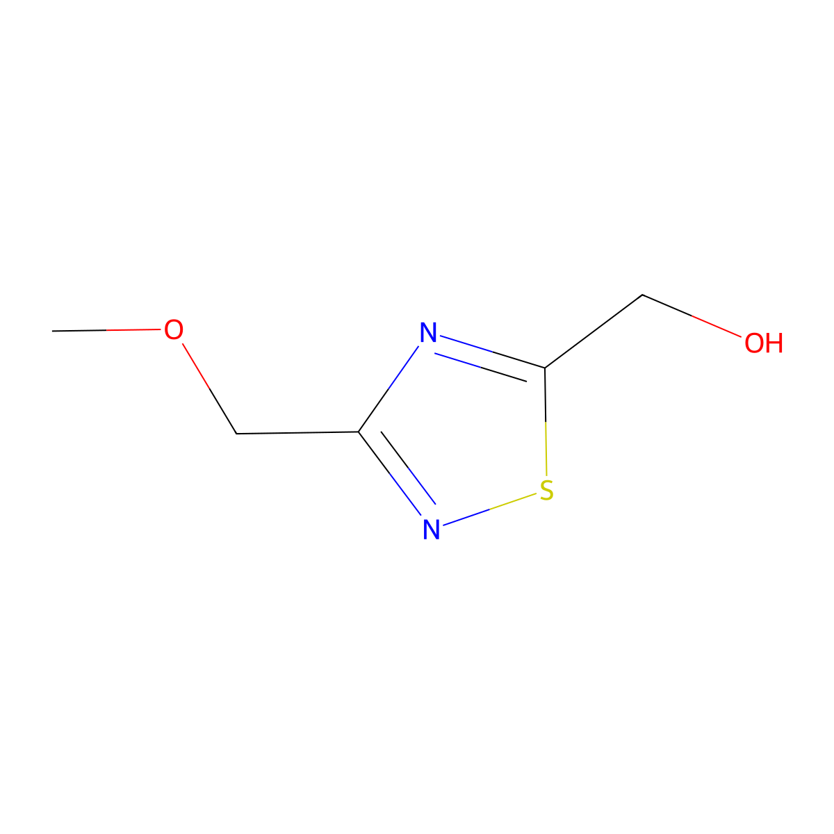 [3-(Methoxymethyl)-1,2,4-thiadiazol-5-yl]methanol molecular structure, CAS 2680542-21-4